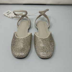 Zara| kids| slingback ballet flats| gold & cream| size Eur30 US 12.5 (girls)